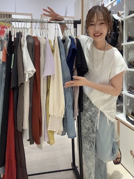 「GLOBAL WORK（グローバルワーク）のGOODデニムバギーパンツ/118365（デニムパンツ）」を使った、せこ子さん（レディース・159cm・30代）の夏コーディネート