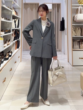 「アイテム（スラックス）」を使った、せこ子さん（レディース・159cm・40代）の冬コーディネート