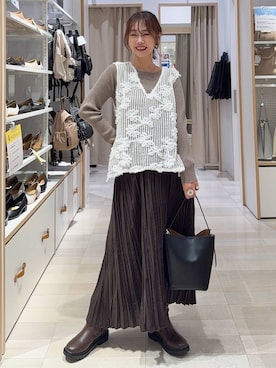 「アイテム（ヘアアクセサリー）」を使った、せこ子さん（レディース・159cm・30代）の秋コーディネート