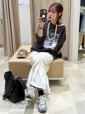 「アイテム（ヘアアクセサリー）」を使った、せこ子さん（レディース・159cm・30代）の秋コーディネート