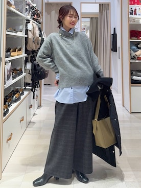 「アイテム（ステンカラーコート）」を使った、せこ子さん（レディース・159cm・30代）の冬コーディネート