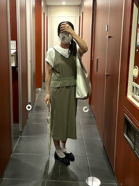 「ローリーズファーム(LOWRYS FARM)」｜「アイテム（オールインワン・サロペット）」を使った、ゆうかさん（レディース・156cm）の夏コーディネート