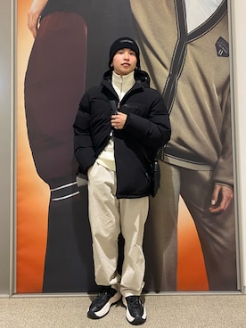 「ARMANI EXCHANGE（アルマーニエクスチェンジ）のアイテム（ニットキャップ/ビーニー）」を使った、かいちゃんさん（メンズ・160cm）の冬コーディネート