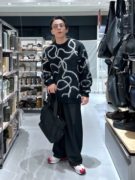 「LAKOLE（ラコレ）のアイテム（ニット/セーター）」を使った、rikupe1さん（メンズ・167cm）の冬コーディネート