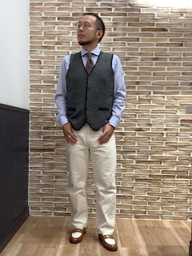 「アイテム（ベスト）」を使った、BRICK HOUSE シャツ工房 福岡橋本木の葉モール店さん（メンズ・163cm）の秋コーディネート