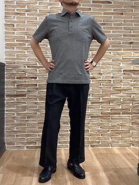 「アイテム（ポロシャツ）」を使った、BRICK HOUSE シャツ工房 福岡橋本木の葉モール店さん（メンズ・163cm）の夏コーディネート