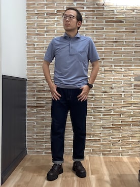 「アイテム（ポロシャツ）」を使った、BRICK HOUSE シャツ工房 福岡橋本木の葉モール店さん（メンズ・163cm）の夏コーディネート