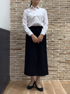 「アイテム（ビジネスシャツ）」を使った、BRICK HOUSE シャツ工房 福岡橋本木の葉モール店さん（レディース・164cm）の秋コーディネート