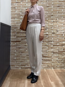 「アイテム（ビジネスシャツ）」を使った、BRICK HOUSE シャツ工房 福岡橋本木の葉モール店さん（レディース・164cm）の夏コーディネート