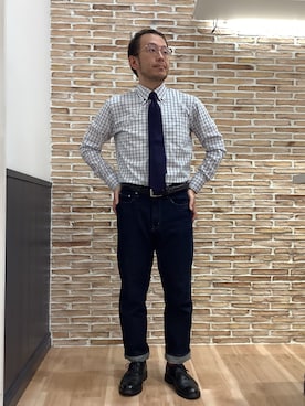 「メンズファッション」｜BRICK HOUSE シャツ工房 福岡橋本木の葉モール店さん（メンズ・163cm）の秋コーディネート