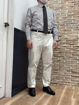 「ノーアイロン」｜BRICK HOUSE シャツ工房 福岡橋本木の葉モール店さん（メンズ・163cm）の秋コーディネート