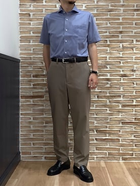 「アイテム（ビジネスシャツ）」を使った、BRICK HOUSE シャツ工房 福岡橋本木の葉モール店さん（メンズ・163cm）の夏コーディネート