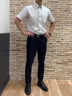 「アイテム（ビジネスシャツ）」を使った、BRICK HOUSE シャツ工房 福岡橋本木の葉モール店さん（メンズ・178cm）の夏コーディネート
