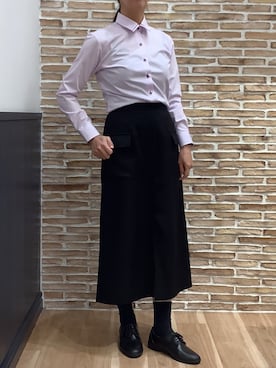 「アイテム（ビジネスシャツ）」を使った、BRICK HOUSE シャツ工房 福岡橋本木の葉モール店さん（レディース・164cm）の秋コーディネート