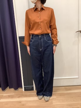 「アイテム（ビジネスシャツ）」を使った、BRICK HOUSE シャツ工房 福岡橋本木の葉モール店さん（レディース・164cm）の夏コーディネート
