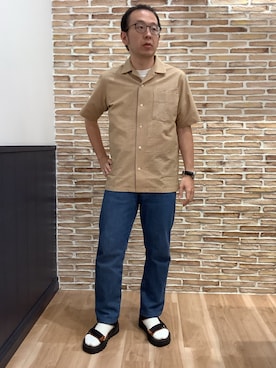 「Pitta Re:)（ピッタリ）のアイテム（シャツ/ブラウス）」を使った、BRICK HOUSE シャツ工房 福岡橋本木の葉モール店さん（メンズ・163cm）の夏コーディネート