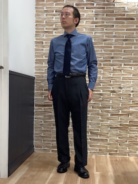 「アイテム（ビジネスシャツ）」を使った、BRICK HOUSE シャツ工房 福岡橋本木の葉モール店さん（メンズ・163cm）の夏コーディネート