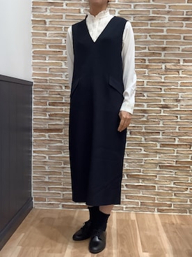 「アイテム（ジャンパースカート）」を使った、BRICK HOUSE シャツ工房 福岡橋本木の葉モール店さん（レディース・164cm）の秋コーディネート
