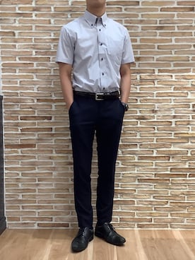 「アイテム（ビジネスシャツ）」を使った、BRICK HOUSE シャツ工房 福岡橋本木の葉モール店さん（メンズ・178cm）の夏コーディネート
