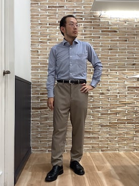 「メンズファッション」｜BRICK HOUSE シャツ工房 福岡橋本木の葉モール店さん（メンズ・163cm）の秋コーディネート