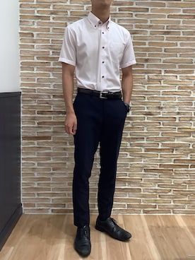 「アイテム（ビジネスシャツ）」を使った、BRICK HOUSE シャツ工房 福岡橋本木の葉モール店さん（メンズ・178cm）の夏コーディネート