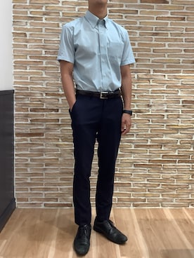 「アイテム（ビジネスシャツ）」を使った、BRICK HOUSE シャツ工房 福岡橋本木の葉モール店さん（メンズ・178cm）の夏コーディネート
