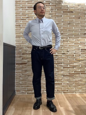「アイテム（ビジネスシャツ）」を使った、BRICK HOUSE シャツ工房 福岡橋本木の葉モール店さん（メンズ・163cm）の夏コーディネート