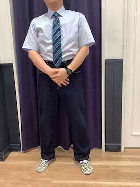 「アイテム（ネクタイ、グリーン系）」を使った、BRICK HOUSE シャツ工房 福岡橋本木の葉モール店さん（メンズ・163cm）の夏コーディネート