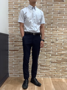 「アイテム（ビジネスシャツ）」を使った、BRICK HOUSE シャツ工房 福岡橋本木の葉モール店さん（メンズ・178cm）の夏コーディネート