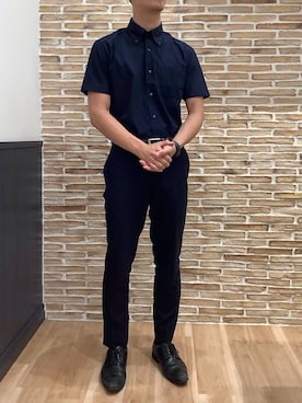 「アイテム（ビジネスシャツ）」を使った、BRICK HOUSE シャツ工房 福岡橋本木の葉モール店さん（メンズ・178cm）の夏コーディネート