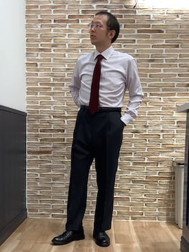 「アイテム（ビジネスシャツ）」を使った、BRICK HOUSE シャツ工房 福岡橋本木の葉モール店さん（メンズ・163cm）の夏コーディネート