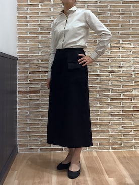 「アイテム（ビジネスシャツ）」を使った、BRICK HOUSE シャツ工房 福岡橋本木の葉モール店さん（レディース・164cm）の秋コーディネート