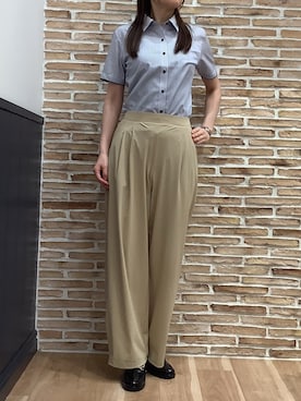「アイテム（ビジネスシャツ）」を使った、BRICK HOUSE シャツ工房 福岡橋本木の葉モール店さん（レディース・160cm）の夏コーディネート