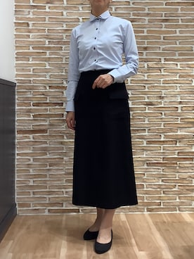 「アイテム（ビジネスシャツ）」を使った、BRICK HOUSE シャツ工房 福岡橋本木の葉モール店さん（レディース・164cm）の秋コーディネート