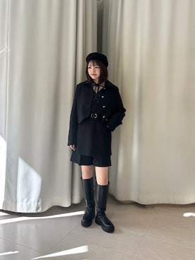 「KBF（ケイビーエフ）のシンプルショートパンツ（その他パンツ）」を使った、妃那さん（レディース・158cm）の秋コーディネート