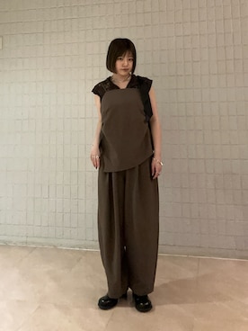 「KBF（ケイビーエフ）のプランプトゥサボミュール（サンダル）」を使った、妃那さん（レディース・158cm）の春コーディネート