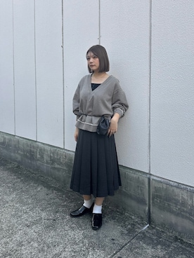 「KBF（ケイビーエフ）のアイテム（ショルダーバッグ）」を使った、妃那さん（レディース・158cm）の秋コーディネート