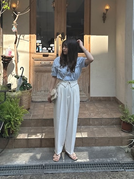 「ADAM ET ROPE'（アダムエロペ）のアイテム」を使った、妃那さん（骨格ストレート・レディース・158cm）の夏コーディネート