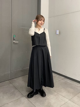 「アイテム（セットアップ）」を使った、妃那さん（レディース・158cm）の秋コーディネート