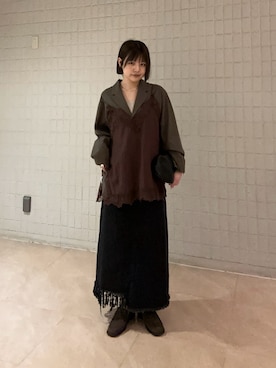 「KBF（ケイビーエフ）のアイテム（その他アウター）」を使った、妃那さん（レディース・158cm）の春コーディネート