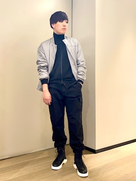 「リバーシブル」｜「アイテム（カーゴパンツ）」を使った、yusukeさん（メンズ・175cm）の冬コーディネート