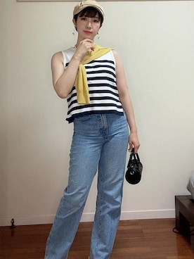 「LBC（エルビーシー）のアイテム（帽子）」を使った、あにゅ〜さん（レディース・158cm）の夏コーディネート