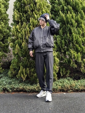 「モードストリート」｜「アイテム（MA-1）」を使った、Toru さん（メンズ・168cm）の冬コーディネート