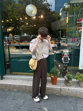 「アイテム（トップス）」を使った、びっきーさん（メンズ・176cm）の夏コーディネート