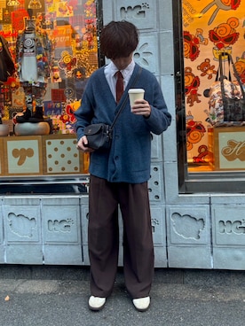 「アイテム（ネクタイ）」を使った、びっきーさん（メンズ・176cm・20代）の冬コーディネート