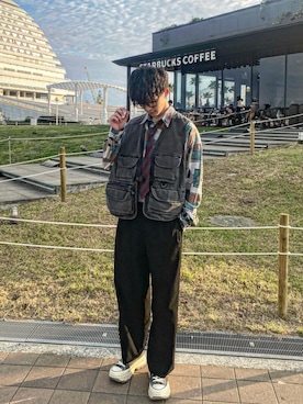 「アイテム（フォーマルスーツ/小物）」を使った、びっきーさん（メンズ・176cm）の秋コーディネート