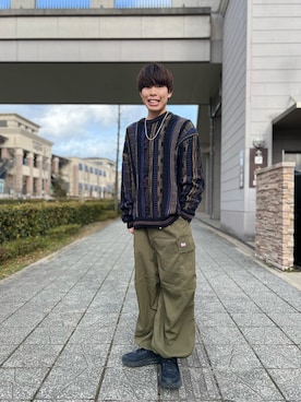「CPCM」｜「アイテム（ニット/セーター）」を使った、YUKIさん（メンズ・172cm）の冬コーディネート