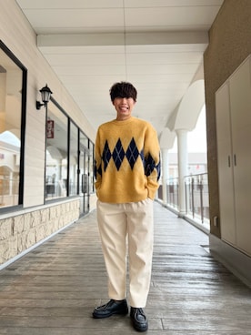 「CPCM」｜「アイテム（ニット/セーター）」を使った、YUKIさん（メンズ・172cm）の冬コーディネート