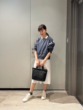 「ARMANI EXCHANGE（アルマーニエクスチェンジ）のアイテム（シャツワンピース）」を使った、Yokoyokoさん（レディース・160cm）の夏コーディネート