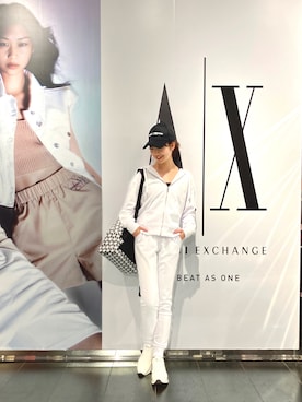 「armaniexchange」｜「アイテム（キャミソール）」を使った、Ⓜ︎atsubeさん（レディース・154cm）の春コーディネート